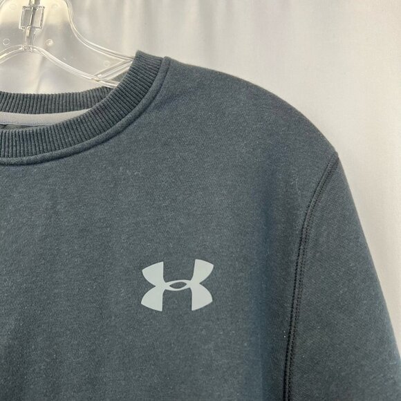 Under Armour Mens Sweatshirt Crew Gray Logo Fitted Athleisure Long Sleeve M - Picture 4 of 10
